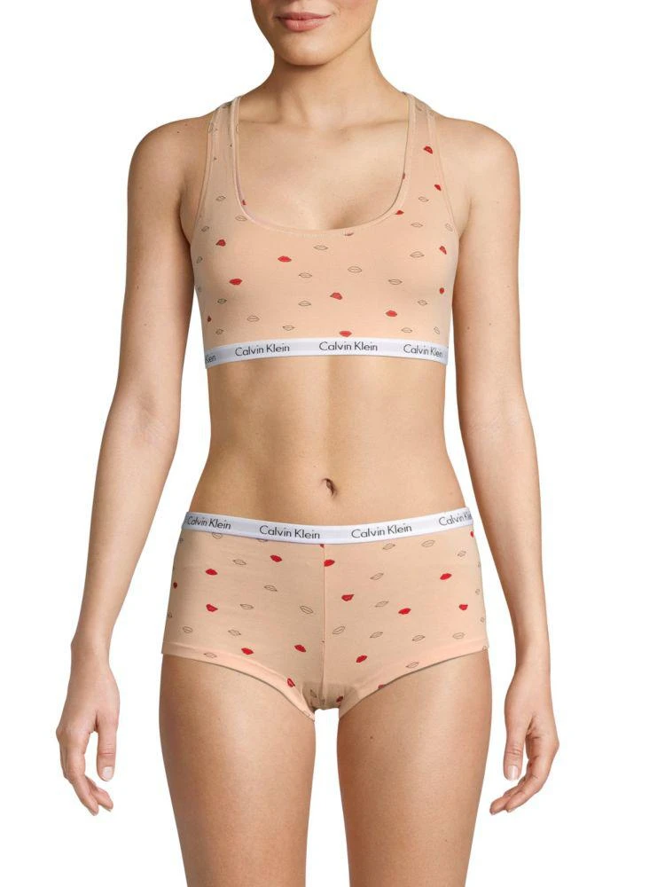 商品Calvin Klein|Lip-Print Stretch Cotton Bralette,价格¥75,第1张图片