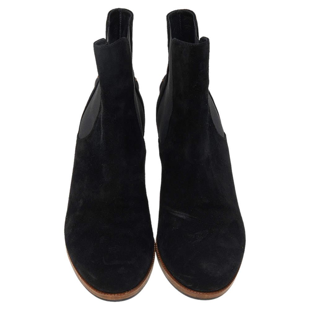 Fendi Black Suede Black Ankle Boots Size 41商品第3张图片规格展示