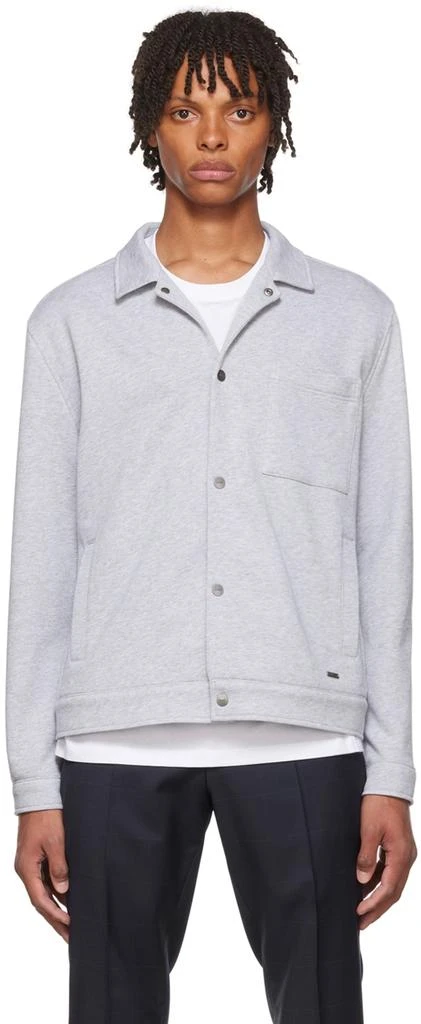 商品Hugo Boss|Gray Cotton Jacket,价格¥667,第1张图片