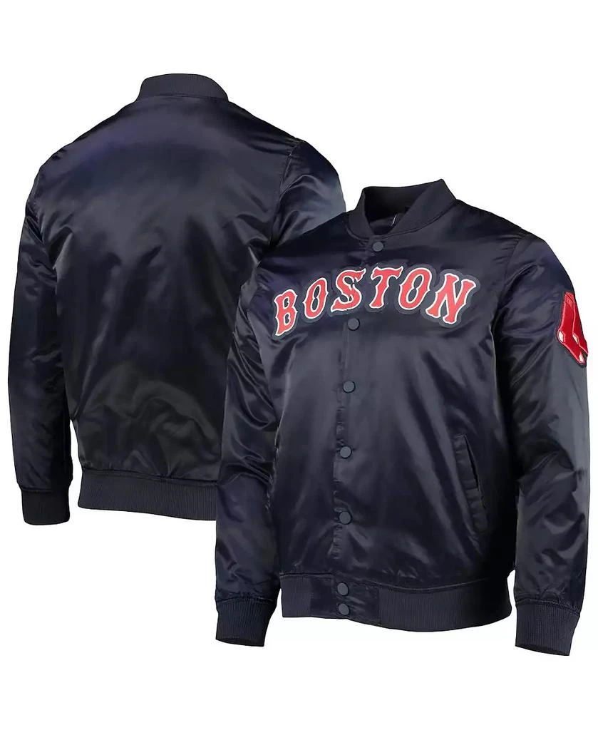 商品Pro Standard|Men's Navy Boston Red Sox Wordmark Satin Full-Snap Jacket,价格¥1008,第1张图片