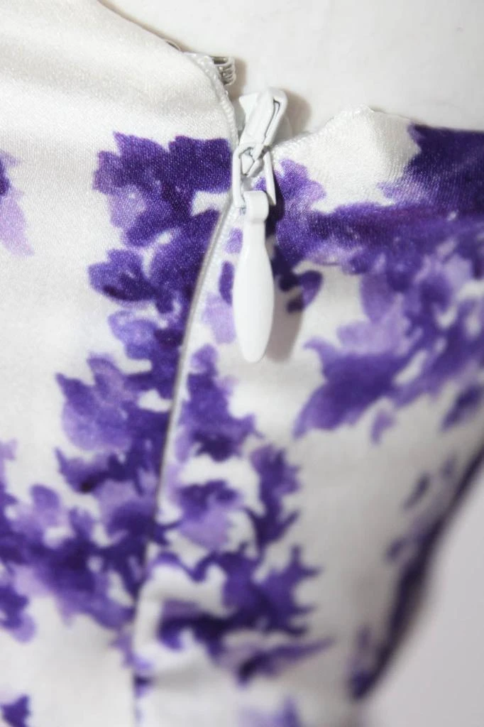 商品[二手商品] CAROLINE CONSTAS|Womens Floral Print Kai Slip Dress White Purple,价格¥588,第4张图片详细描述