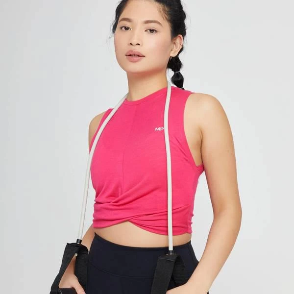 商品Myprotein|MP Women's Power Twist Front Crop Top - Magenta,价格¥98,第4张图片详细描述