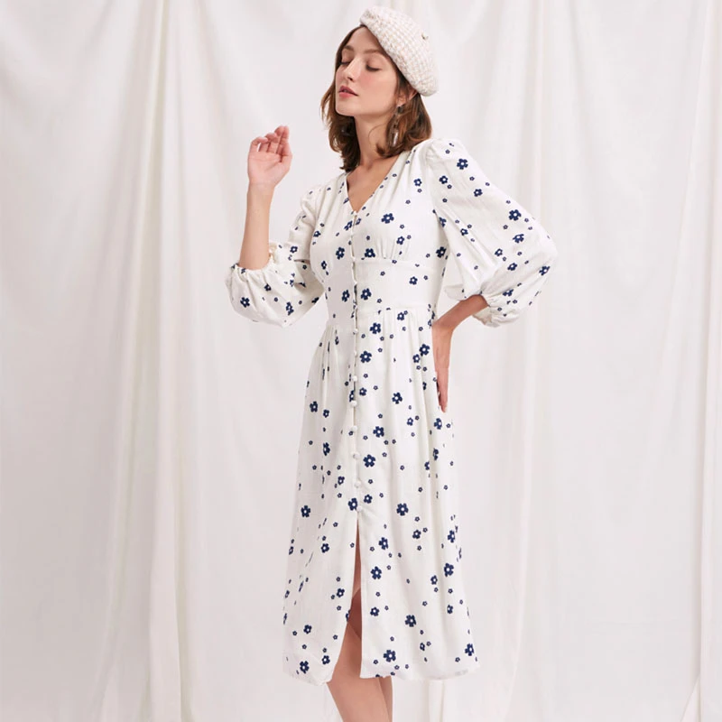 Emilee连衣裙 - 象牙白 | Emilee Dress - Ivory Print 商品