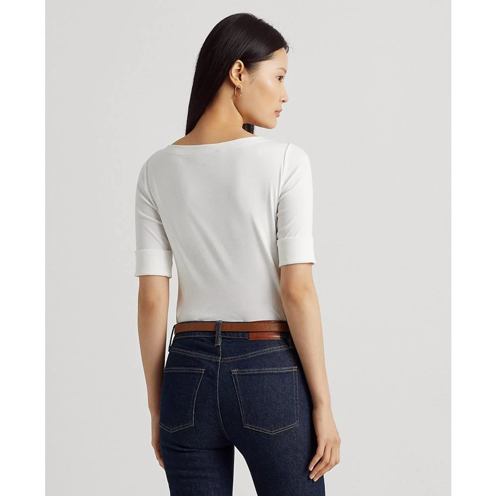 商品Ralph Lauren|Stretch Boatneck Top, Regular & Petite,价格¥386,第2张图片详细描述