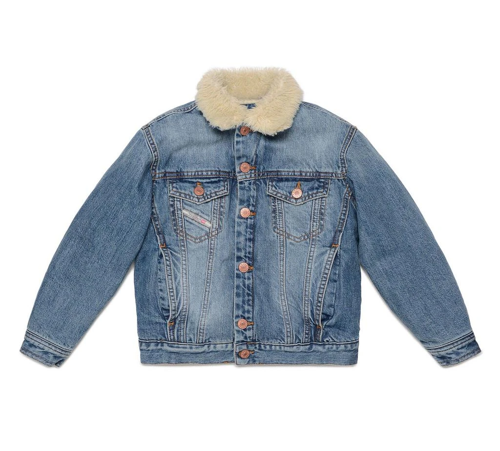商品Diesel|Diesel Kids Logo Detailed Long-Sleeved Denim Jacket,价格¥1063,第1张图片