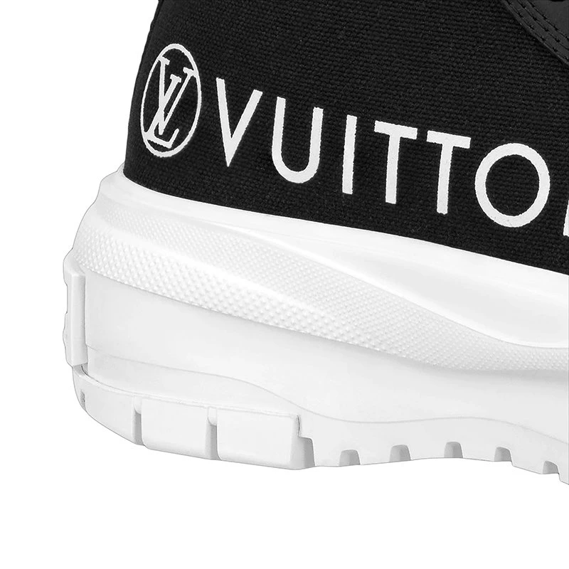 商品Louis Vuitton|预订款1个月LouisVuitton/路易威登22年早春新款LVSQUAD系列女士黑色帆布拼小牛皮高帮运动鞋帆布鞋1A96EW,价格¥7285,第4张图片详细描述
