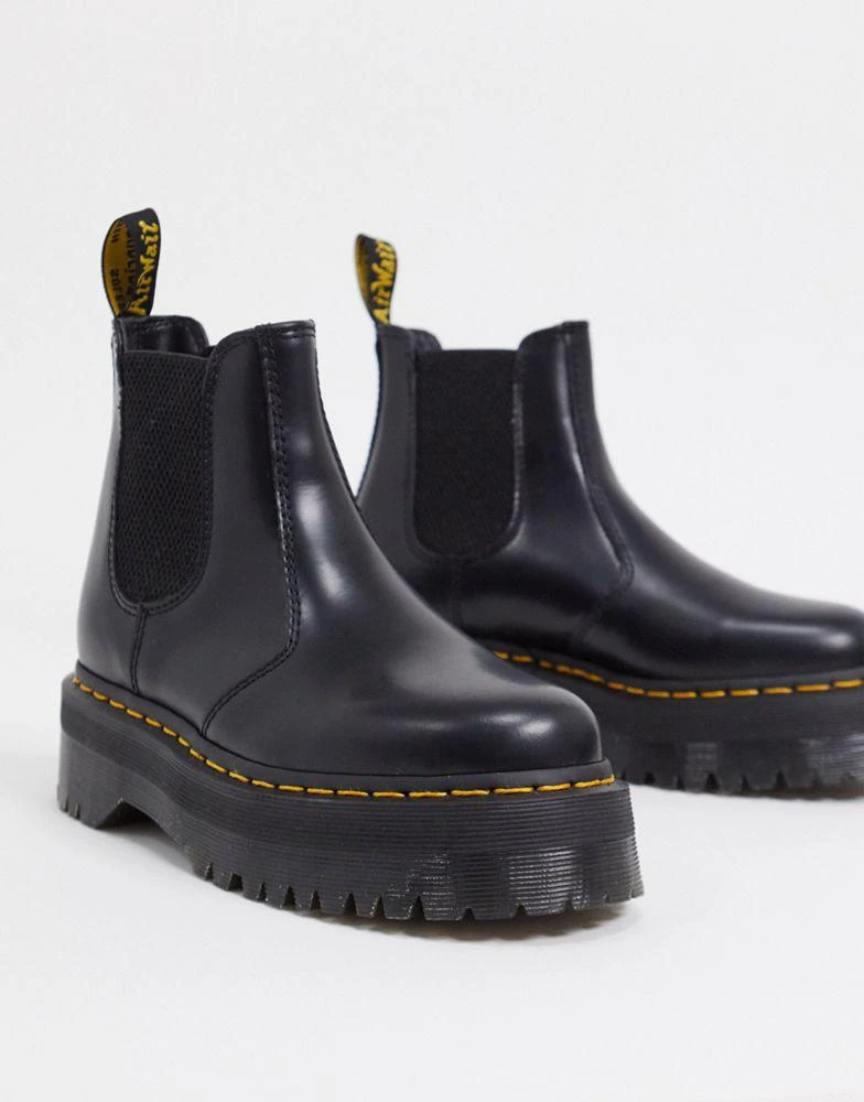 商品Dr. Martens|Dr Martens 2976 flatform chelsea boots in black,价格¥1732,第1张图片