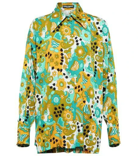 商品Dolce & Gabbana|花卉真丝混纺缎布衬衫,价格¥8169,第1张图片