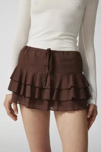 商品Urban Outfitters|UO Kara Ruffle Micro Mini Skirt,价格¥376,第2张图片详细描述