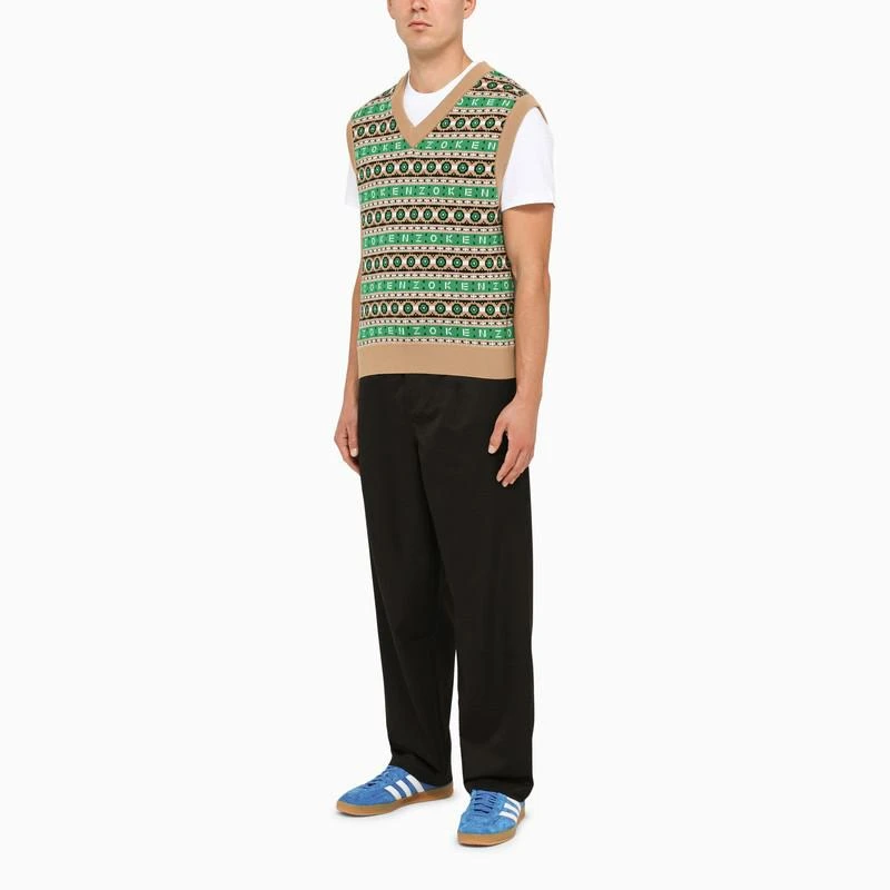 商品Kenzo|Green/camel knitted waistcoat,价格¥797,第2张图片详细描述