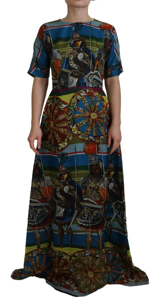 商品Dolce & Gabbana|Multicolor Sicily Silk A-line Long Gown Dress,价格¥9722,第1张图片