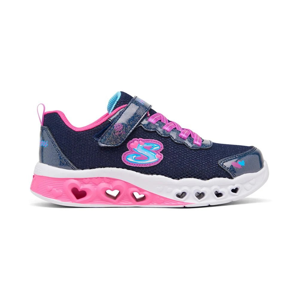 商品SKECHERS|Little Girls S-Lights - Flutter Heart - Bright Sparkle Stay-Put Closure Light-Up Casual Sneakers from Finish Line,价格¥150,第2张图片详细描述