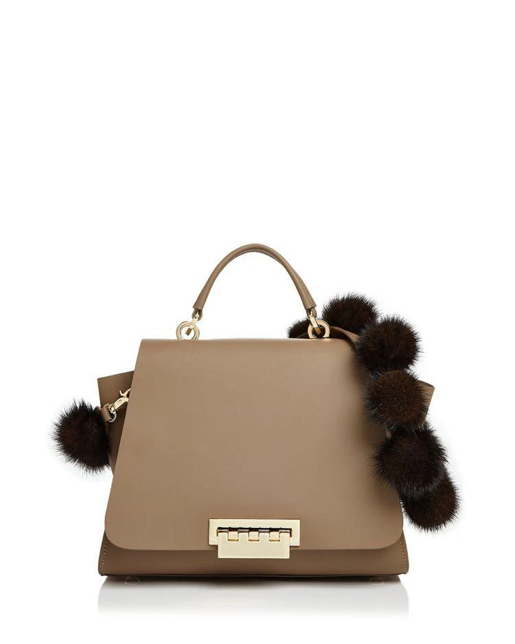 商品Zac Posen|Eartha Iconic 毛球真皮手提包,价格¥1835,第1张图片