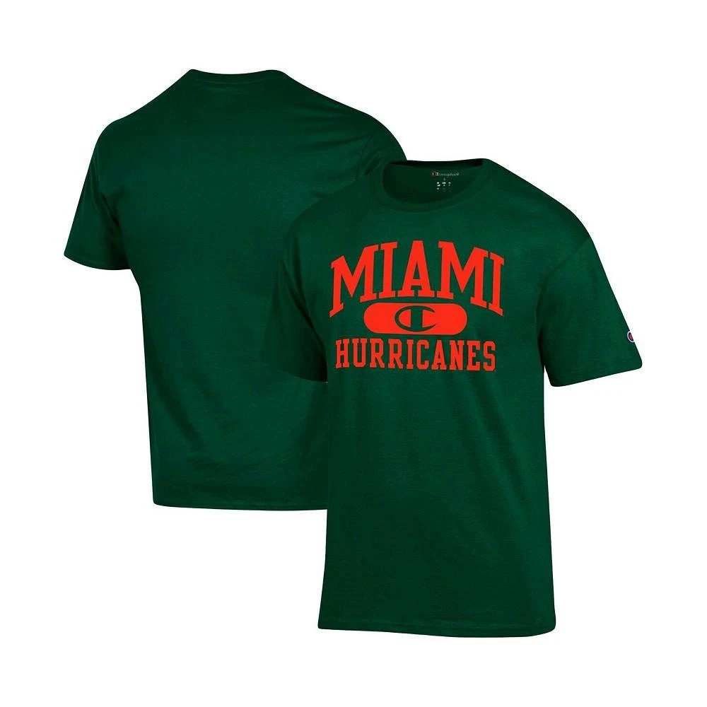 商品CHAMPION|Men's Green Miami Hurricanes Arch Pill T-shirt,价格¥207,第1张图片