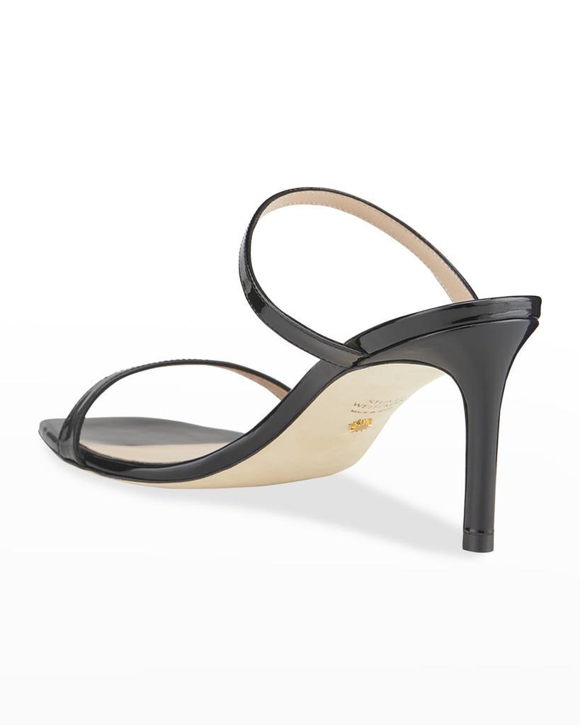 商品Stuart Weitzman|Aleena 75 Naked Square-Toe Patent Slide High-Heel Sandals,价格¥2190,第6张图片详细描述