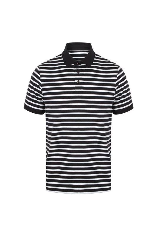 商品Front Row|Front Row Mens Striped Jersey Polo Shirt (Navy/White),价格¥202,第1张图片