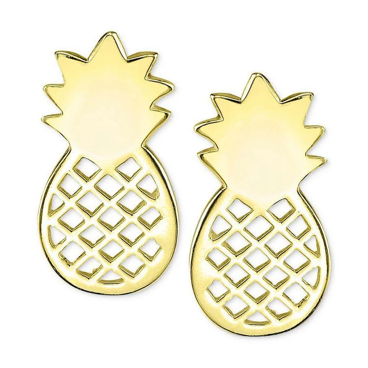 商品Unwritten|Pineapple Stud Earrings in Gold-Tone Sterling Silver,价格¥90,第4张图片详细描述