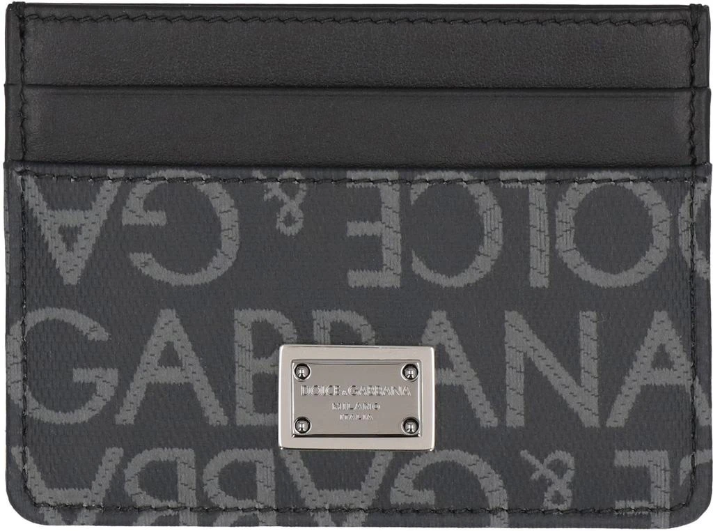 商品Dolce & Gabbana|Dolce & Gabbana Logo Detail Leather Card Holder in Black,价格¥1243,第2张图片详细描述