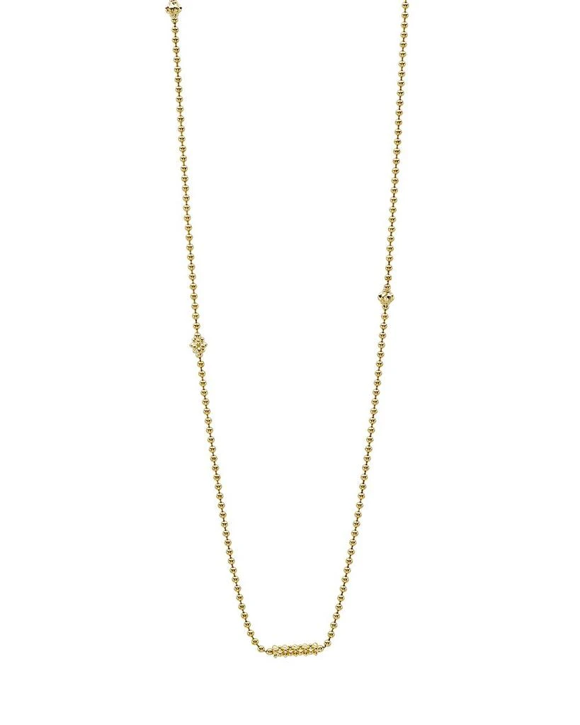 商品LAGOS|Caviar Gold Collection 18K Gold Beaded Station Necklace, 16",价格¥7442,第1张图片