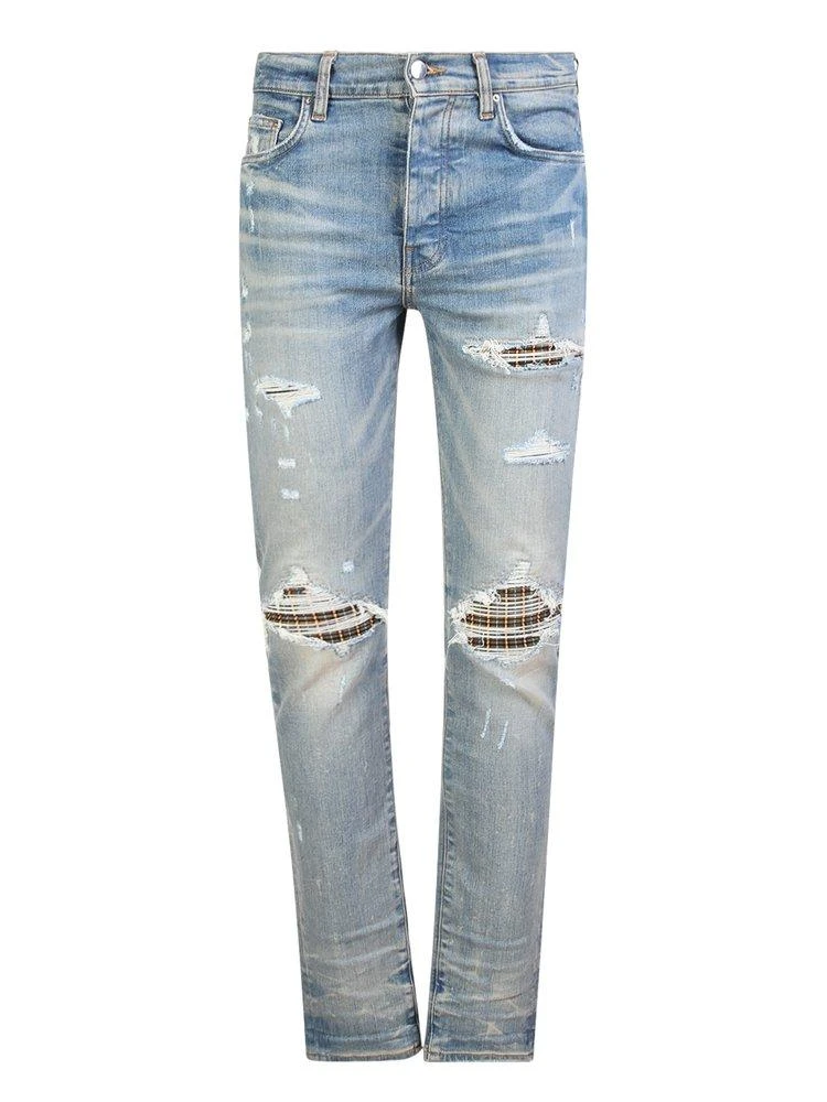 商品AMIRI|Amiri Mid-Rise Plaid Distressed Jeans,价格¥4851,第1张图片