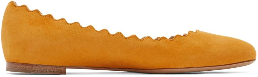 商品Chloé|Orange Suede Lauren Flats,价格¥2045,第1张图片