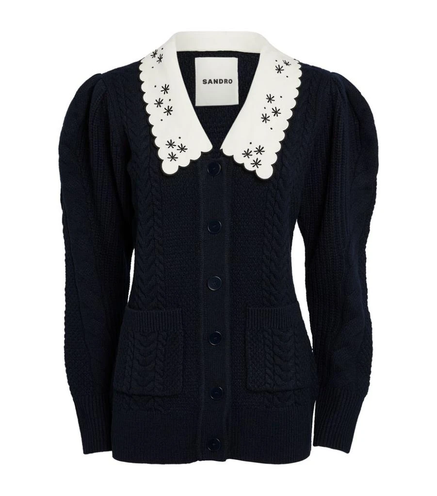 商品Sandro|Wool Collared Cardigan,价格¥1963,第1张图片
