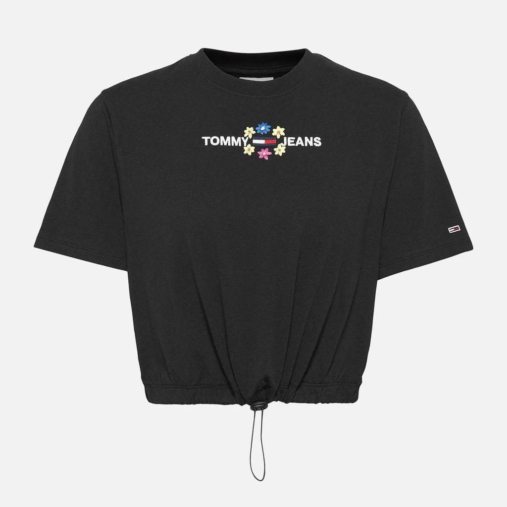 商品Tommy Hilfiger|Tommy Jeans Women's Sustainable Crop Floral T-Shirt - Black,价格¥194,第4张图片详细描述