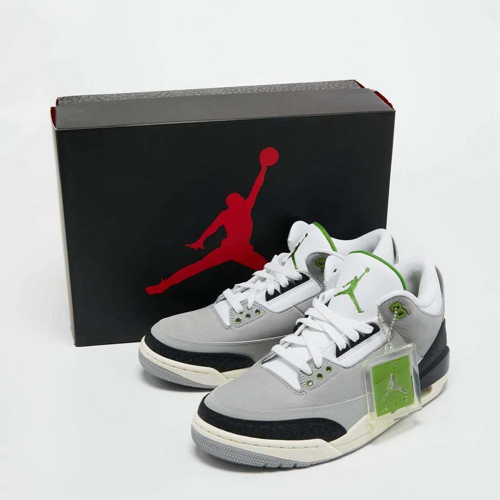 Air Jordan Grey/White Nubuck and Leather Jordan 3 Retro Cool (2021) Sneakers Size 42 商品