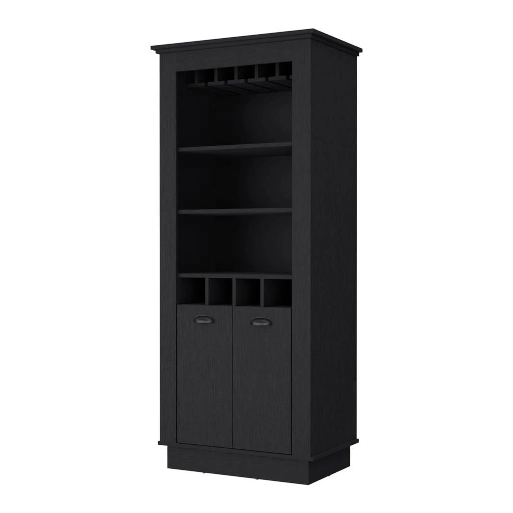 商品Homezia|70" Black Bar Cabinet With Wine Storage,价格¥7584,第1张图片