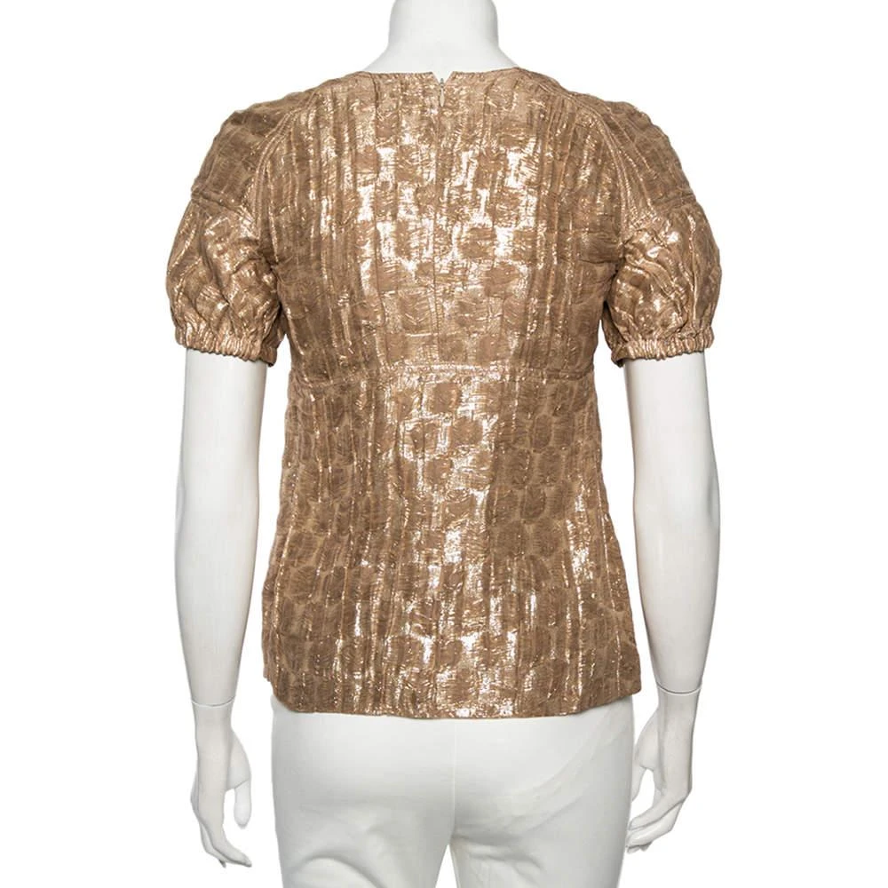 商品[二手商品] Burberry|Burberry Metallic Silk Puffed Sleeve Detail Blouse S,价格¥1030,第3张图片详细描述