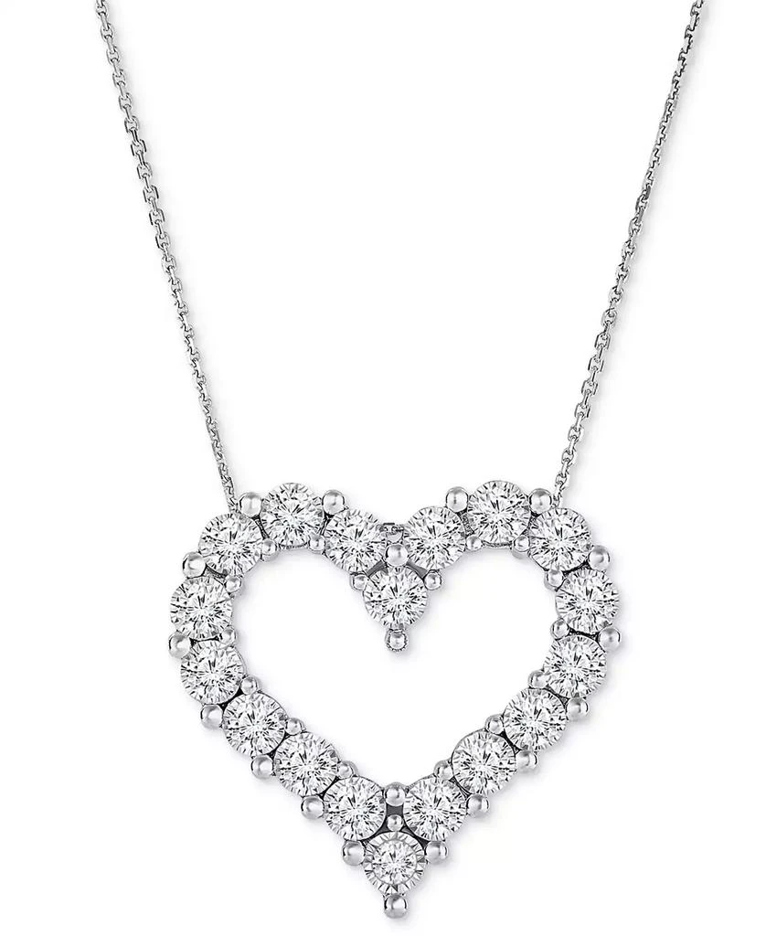 商品TruMiracle|Diamond Heart Pendant Necklace (1/2 ct. t.w.) in 10k White Gold,价格¥12239,第1张图片