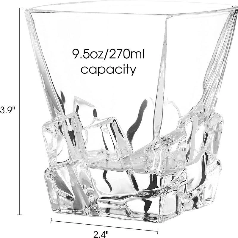 商品Berkware|Lowball Whiskey Glasses Modern Square Top Design Set of 4,价格¥279,第2张图片详细描述