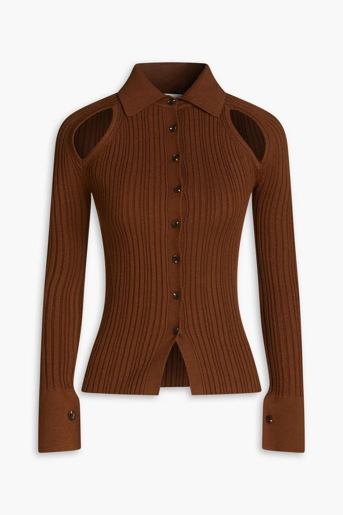 商品LVIR|Cutout ribbed-knit cardigan,价格¥539,第1张图片