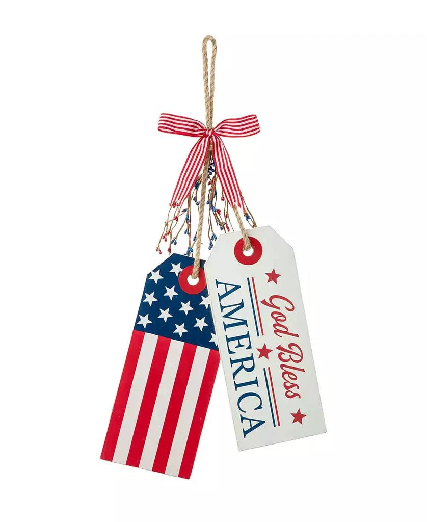 商品Glitzhome|Wooden Patriotic or Americana Doorknob Hanging Decor, 19.5",价格¥148,第1张图片