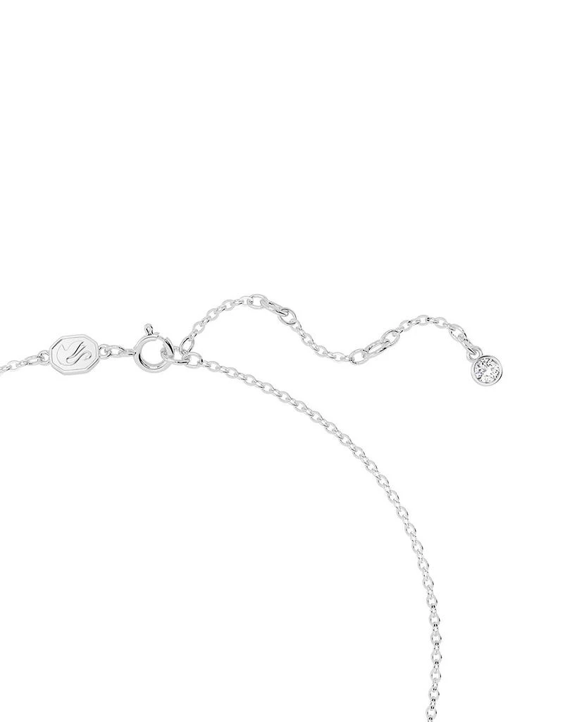 Volta Crystal Bow Pendant Necklace in Rhodium Plated, 15"-17" 商品