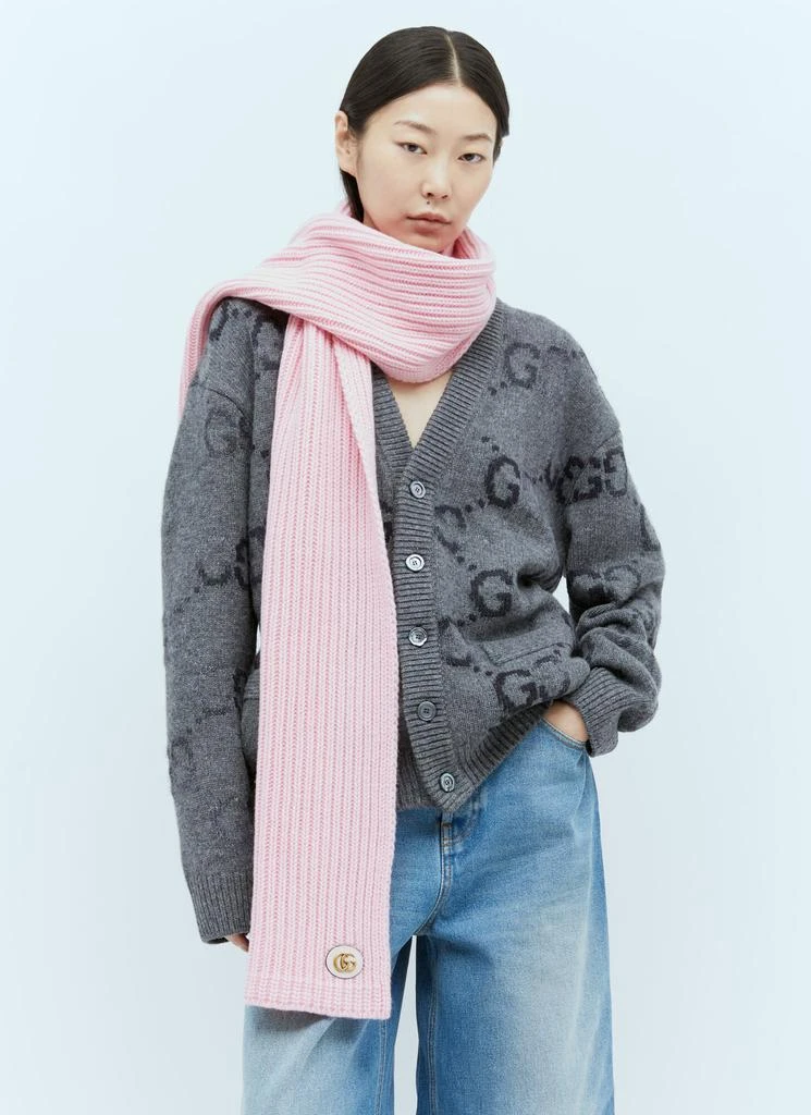 商品Gucci|Double G Wool Cashmere Scarf,价格¥2552,第1张图片