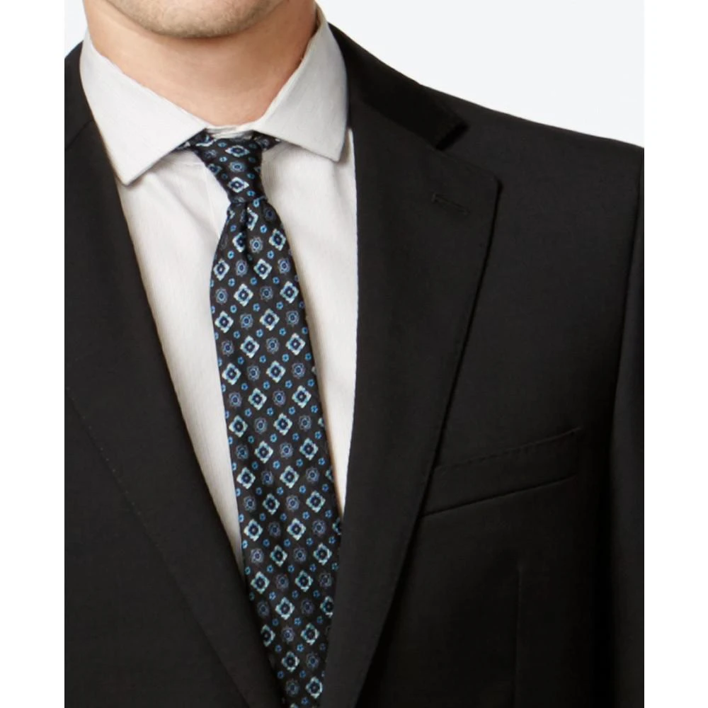 商品Calvin Klein|Solid Wool Black Slim X Fit Suit,价格¥1127,第2张图片详细描述