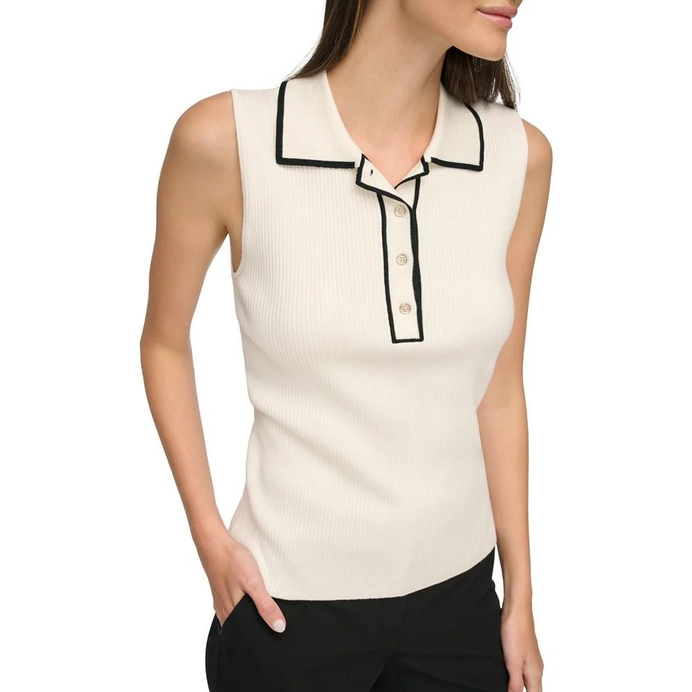 商品Tommy Hilfiger|Women's Ribbed Polo Sleeveless Top,价格¥164,第5张图片详细描述