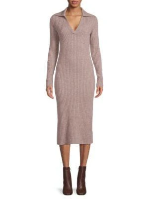 商品Vince|Ribbed Polo Wool-Blend Bodycon Dress,价格¥1261,第1张图片