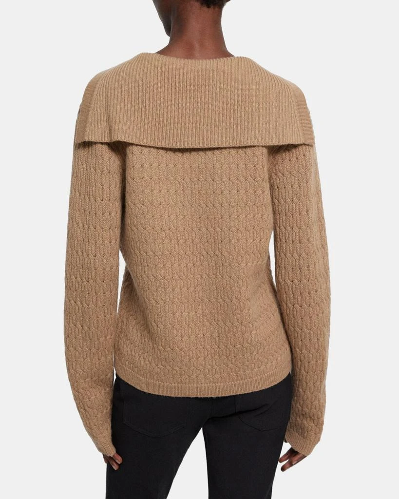 商品Theory|Cable Knit Polo Sweater in Felted Wool-Cashmere,价格¥1059,第3张图片详细描述