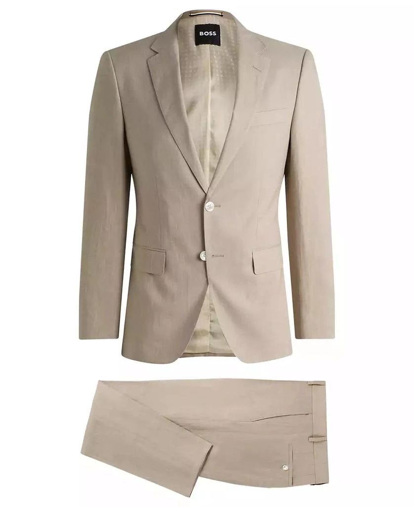 商品Hugo Boss|Men's Micro-Patterned Linen Blend Slim-Fit Suit,价格¥6173,第4张图片详细描述