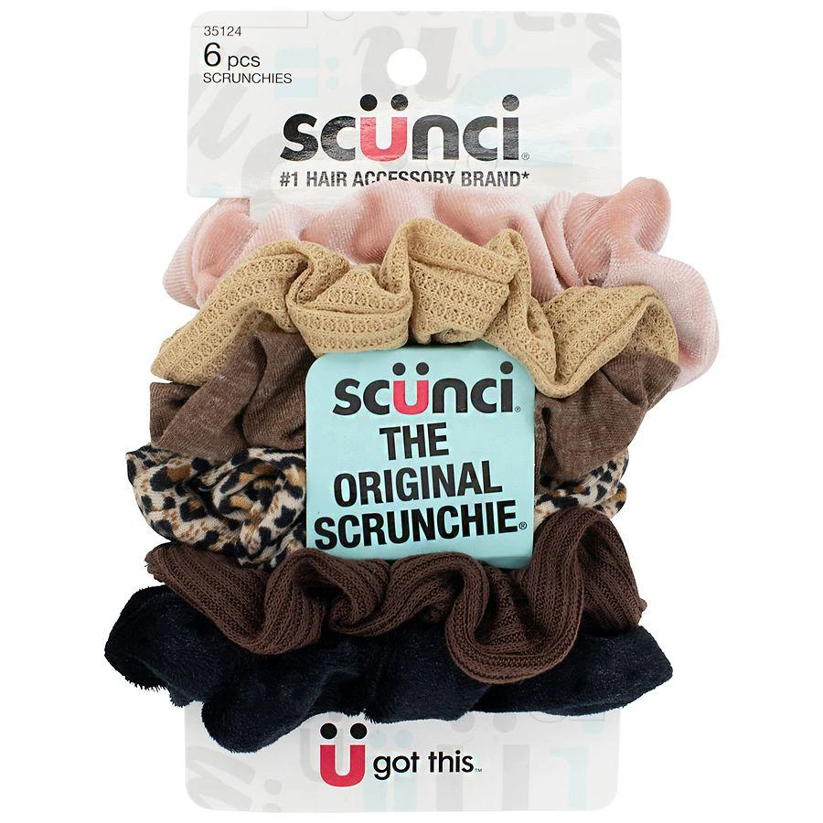 商品Scunci|The Original Scrunchie in Neutral Solids & Animal Print,价格¥32,第3张图片详细描述