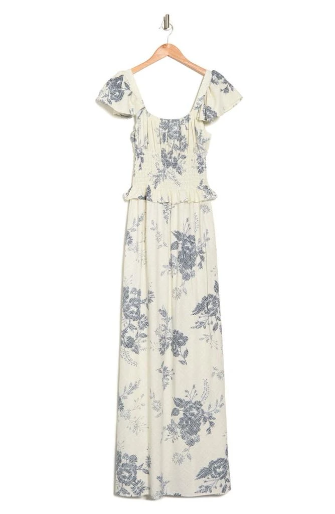 商品Love Ady|Floral Flutter Sleeve Smocked Maxi Dress,价格¥331,第3张图片详细描述