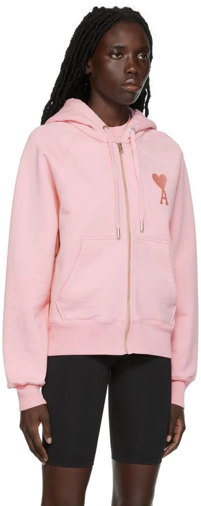 商品AMI|Pink Ami de Cœur Zipped Hoodie,价格¥1488,第2张图片详细描述