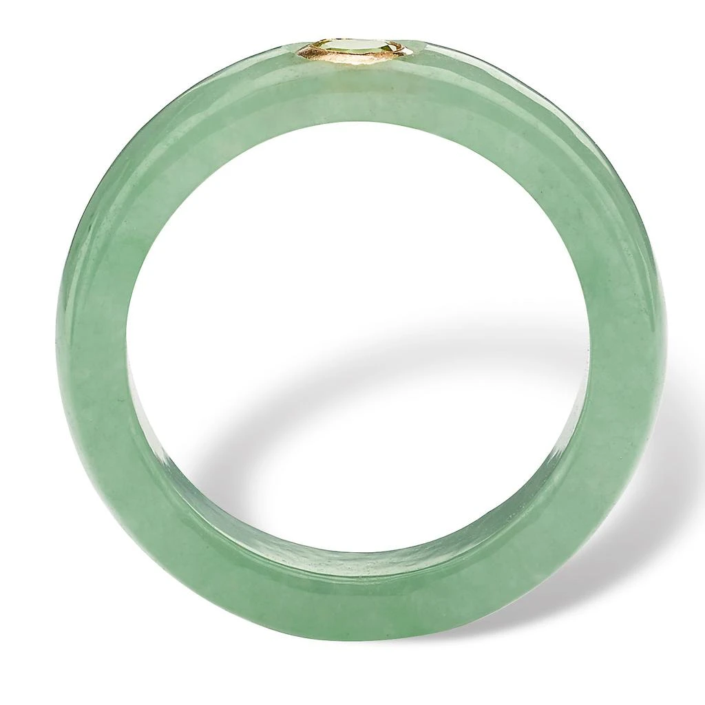 商品Palm Beach Jewelry|.26 TCW Round Genuine Peridot and Green Jade Ring in 10k Gold,价格¥626,第2张图片详细描述