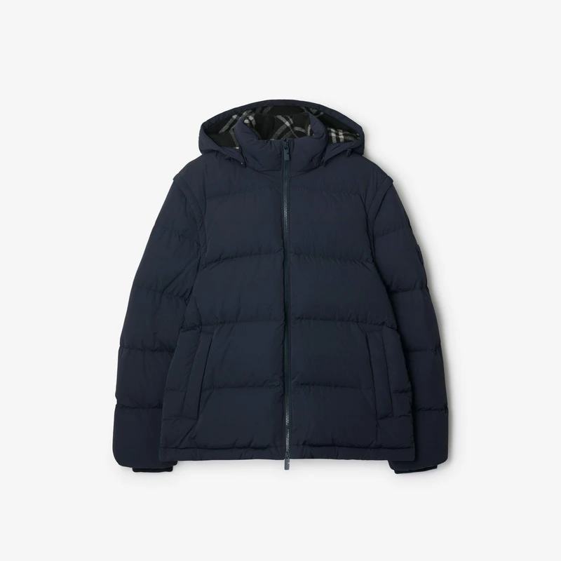 商品Burberry|Burberry/博柏利 男士海军蓝尼龙羽绒服,价格¥12153,第1张图片