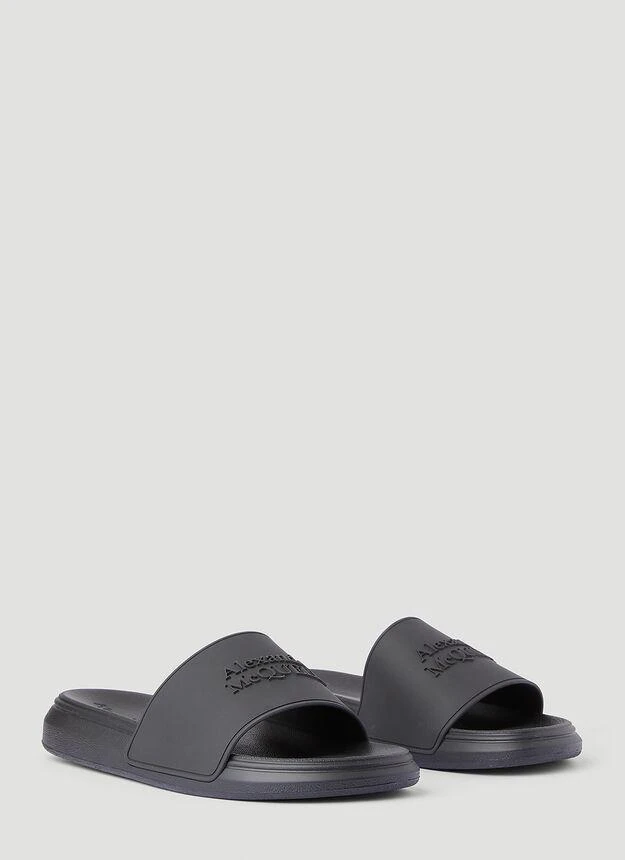 商品Alexander McQueen|Hybrid Signature Slides in Black,价格¥1454,第2张图片详细描述