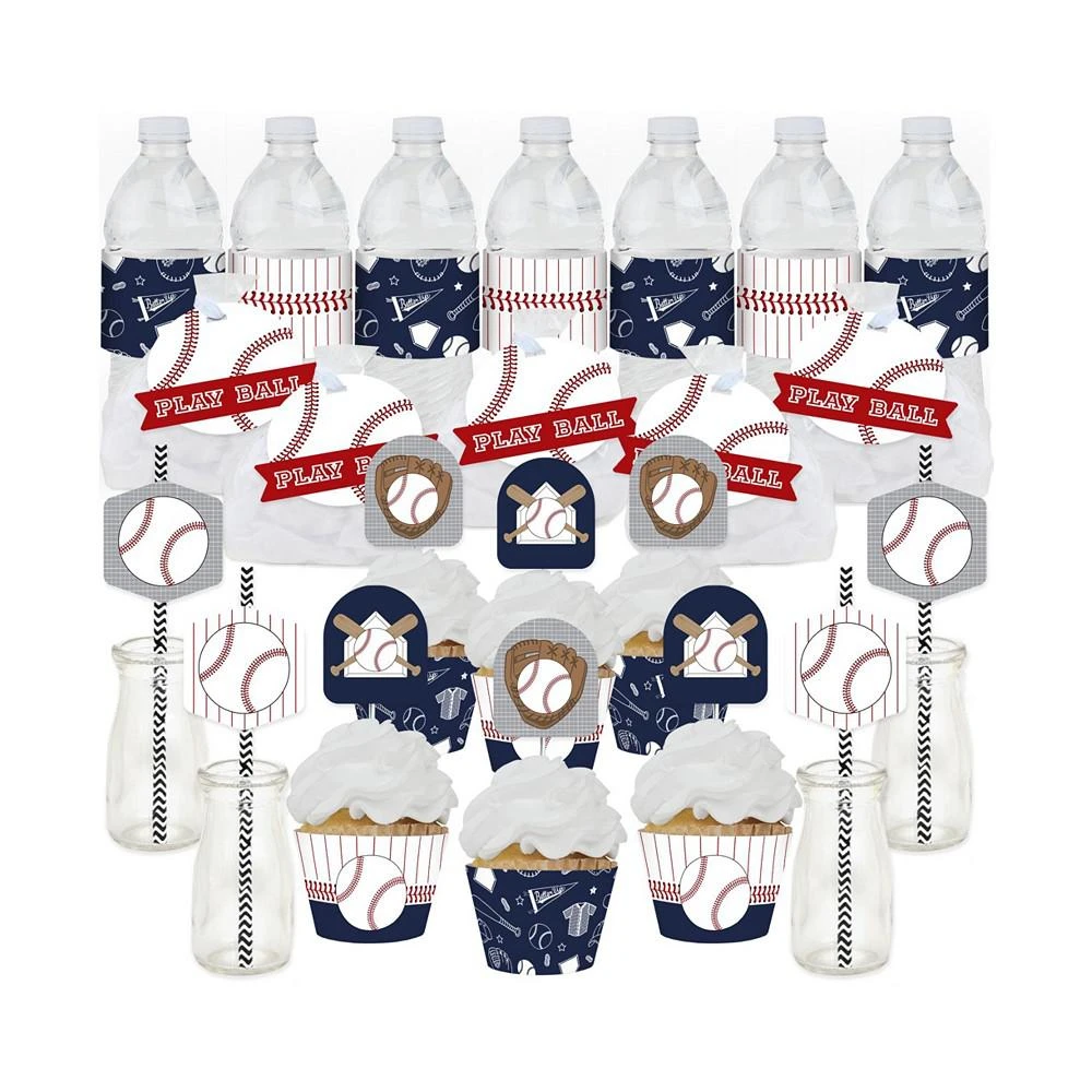 商品Big Dot of Happiness|Batter Up - Baseball Baby Shower or Birthday Fabulous Favor Party Pack 100 Pc,价格¥224,第1张图片