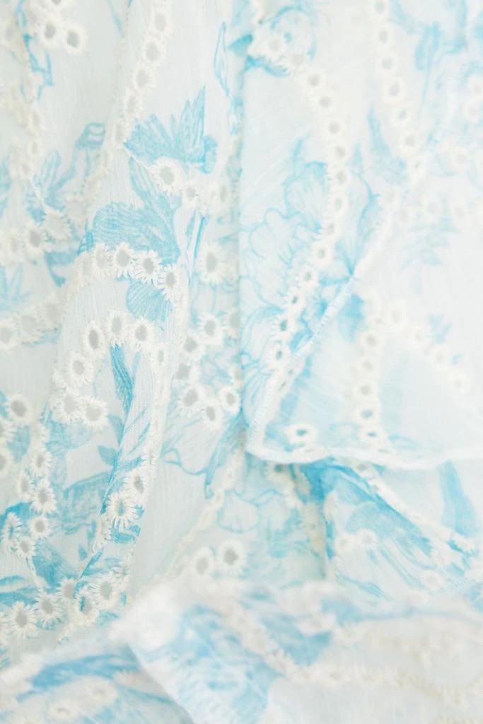 商品Alice + Olivia|Jocelyn ruffled floral-print broderie anglaise mini dress,价格¥1230,第4张图片详细描述