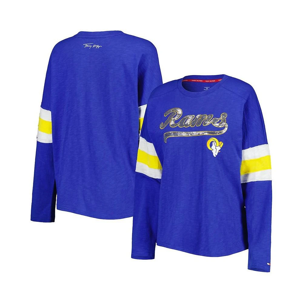 商品Tommy Hilfiger|Women's Royal Los Angeles Rams Justine Long Sleeve Tunic T-shirt,价格¥413,第1张图片